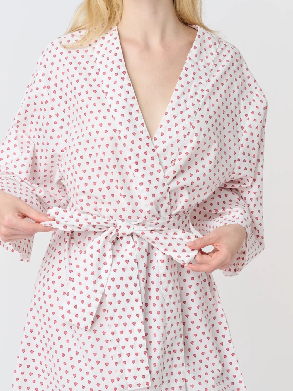 Roller Rabbit Blue Hearts Kimono Robe - Picture 4 of 7